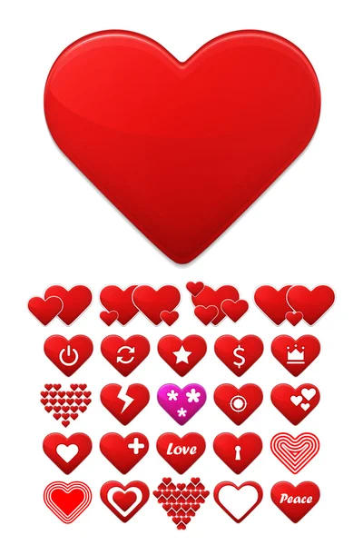 Heart icons set. Stylize trendy design. Vector concept illustrat — Stock Vector