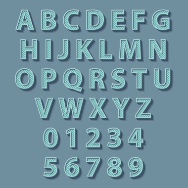 retro tarzı alfabe. vektör konsept illüstrasyon.