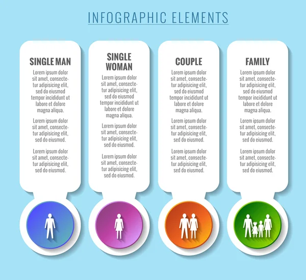 Elementos infográficos. Conceptos de relación y familia . — Vector de stock