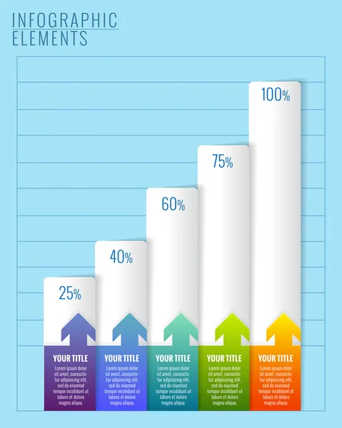 Infographic element. modernt företag steg till framgång diagram — Stock vektor