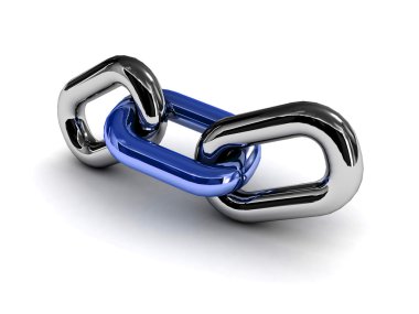 zincir bağlantısı beyaz arkaplanda izole edildi.