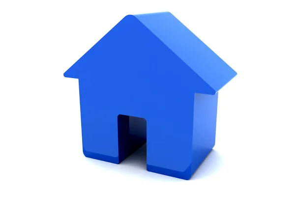 3D niebieski dom. — Zdjęcie stockowe
