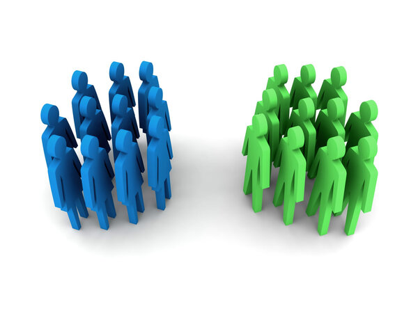 Группы мужчин и женщин
.