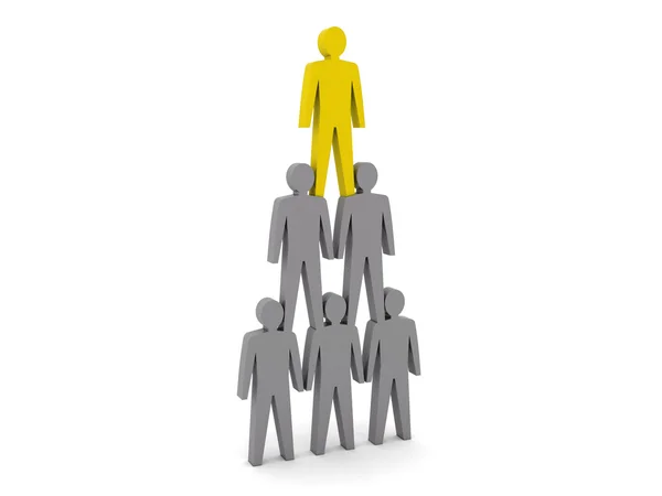 Human pyramid. Team hierarchy. Company boss. — Stock Photo, Image