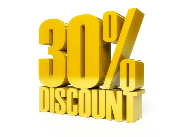 30 percent discount. Golden shiny text. — Stock Photo, Image