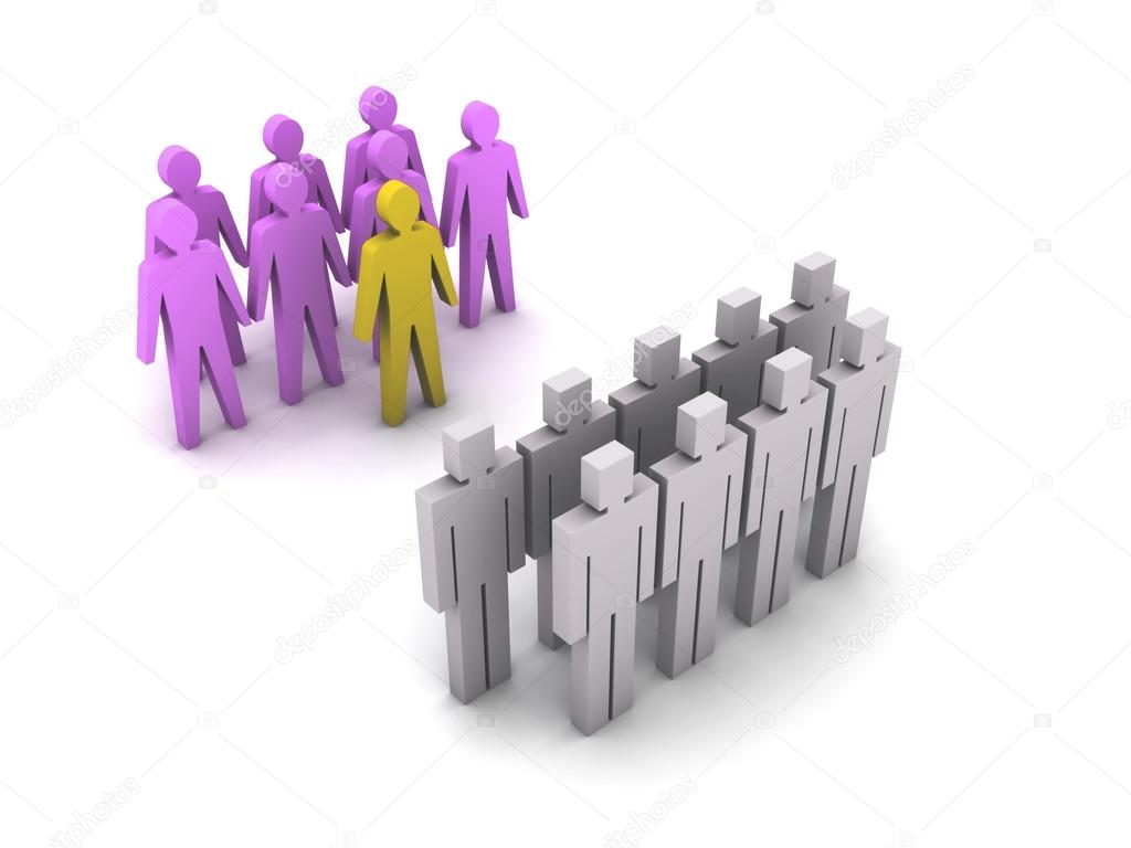 Different groups of people. Concept 3D illustration Stock Illustration