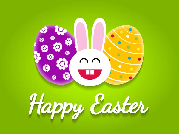 Buona Pasqua con uova di Pasqua e coniglietto . — Vettoriale Stock