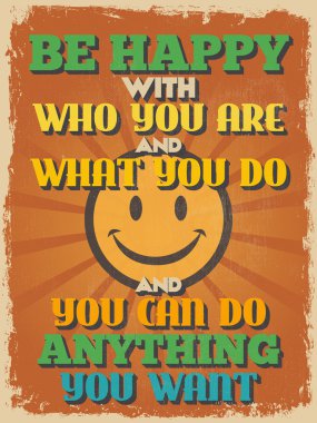 Retro Vintage motivasyonel teklif Poster. Vektör çizim