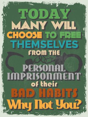 Retro Vintage motivasyonel teklif Poster. Vektör çizim