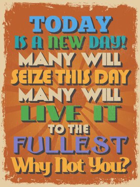 Retro Vintage motivasyonel teklif Poster. Vektör çizim