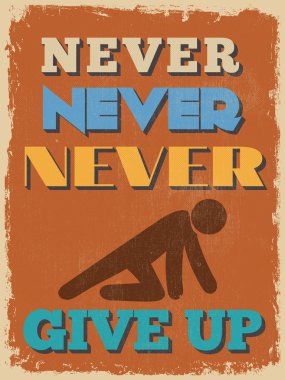 Retro Vintage motivasyonel teklif Poster. Vektör çizim