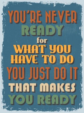 Retro Vintage motivasyonel teklif Poster. Vektör çizim