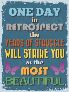 Retro Vintage motivasyonel teklif Poster. Vektör çizim