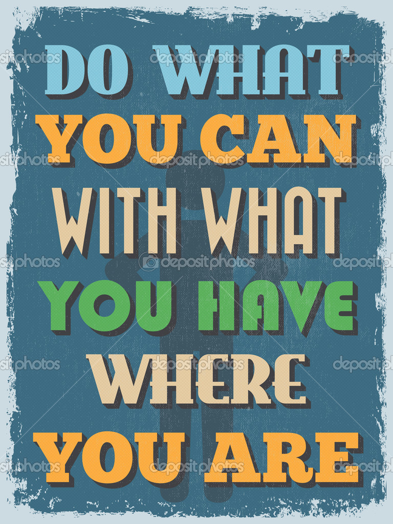 Retro Vintage Motivational Quote Poster. Vector illustration Stock