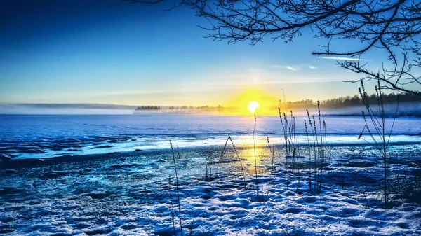 Téli naplemente — Stock Fotó