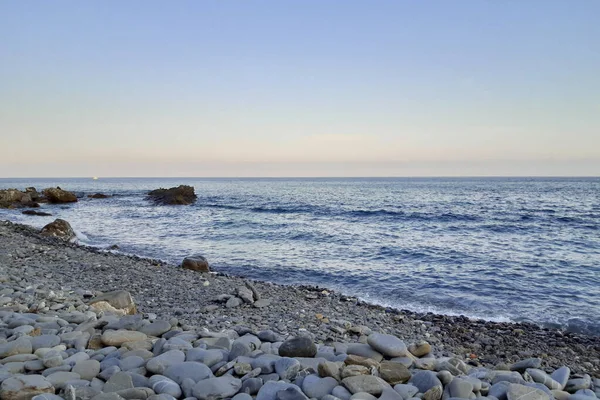 Схід Сонця Пляжі Красива Морська Панорама Діано Марина Лігурії Подорожі — стокове фото