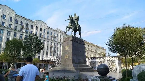 Moskva Gatubyggnad Dagen — Stockfoto