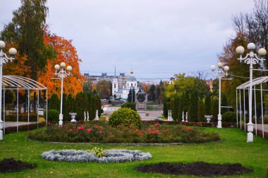 Hayat parkı bahçesi mavi gökyüzü