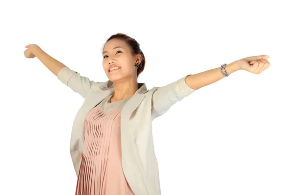 Isolated young business woman over white — Stock Photo, Image