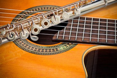 The flute and the Guitar clipart