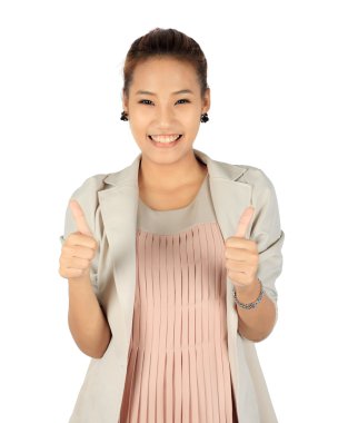 Beyaz genç izole iş kadın