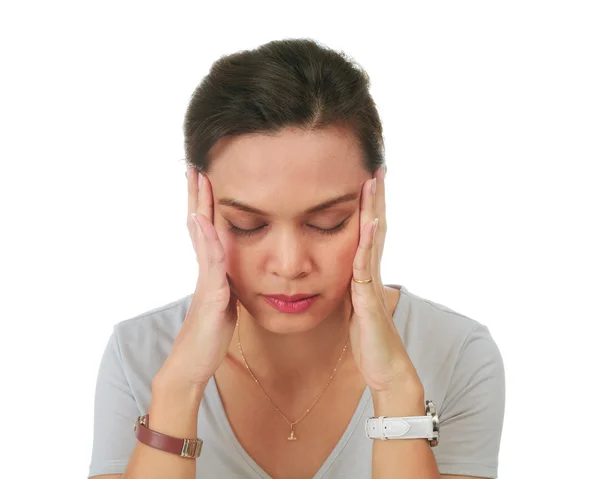 Isolierte Frau mittleren Alters mit depressivem Gesichtsausdruck — Stockfoto