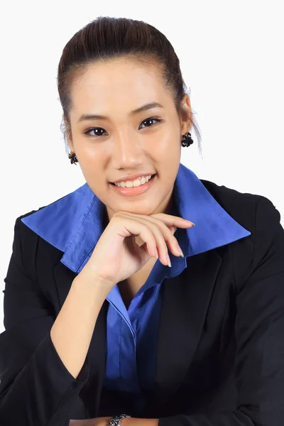 Young Business woman looking and listening — Stock Photo, Image