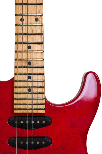 Isolated Red Old Guitar