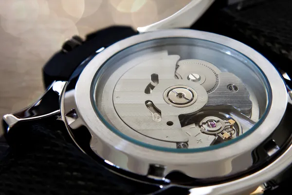 The back of a machanical automatic watch — Stock Photo, Image