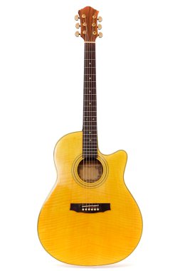 izole sarı kesit akustik gitar