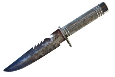 izole eski ve paslı bıçak
