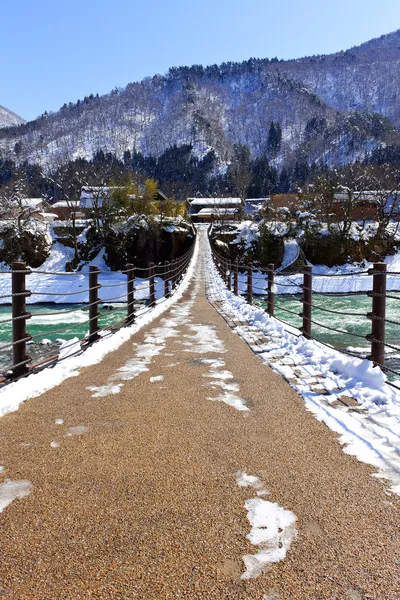 Můstek ogimachi vesnice v shirakawago — Stock fotografie