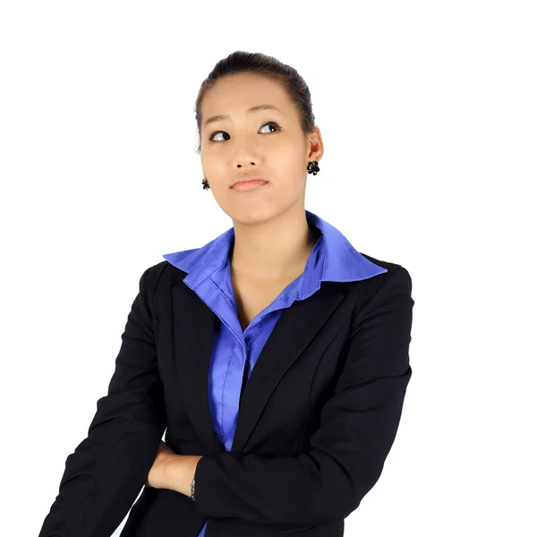 Isolated young business woman on white. — Stock Photo, Image