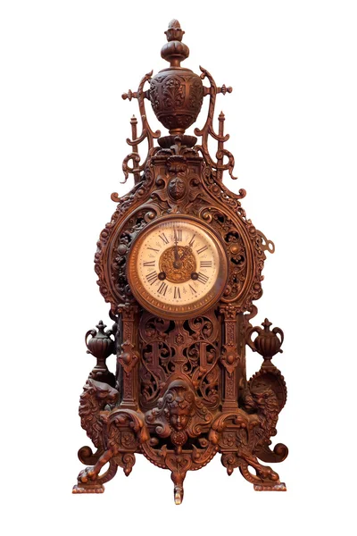 复古木质钟 — 图库照片