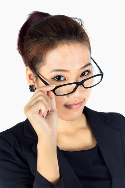 Young Business Woman with an eyeglasses — Stock Photo, Image
