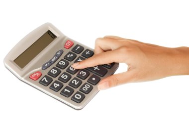 bir hesap makinesi ile izole el