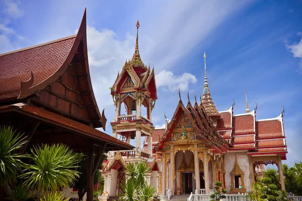 Estrutura de Wat Chalong Temple, Phuket, Tailândia — Fotografia de Stock