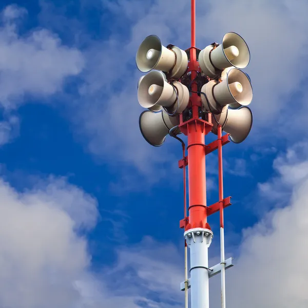 Tsunami Alert Loudspeakers at Karon Beach in Phuket, Thailand — Stock Photo, Image