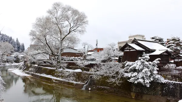 Río Miyagawa Rodeado en Hida - Takayama — Foto de Stock