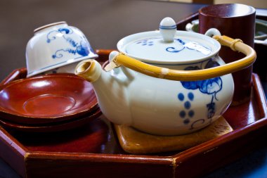 Japon beyaz cereamic çay seti