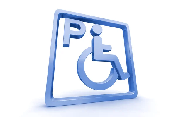 Na białym tle 3d renderowania z handicapem parking znak — Zdjęcie stockowe