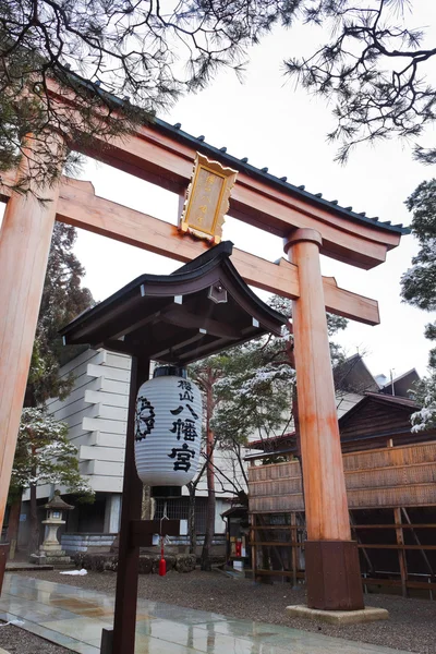 Torii Gate at Sakurayama Hachimangu Shrine in Hida - Takayama, Japan — Stock Photo, Image