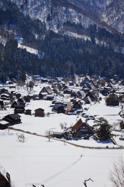 shirakawago yılında ogimachi Köyü'nde shiroyama bakış açısından görüntüleme