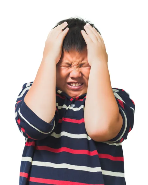 Young asian boy with migraine problem — Stock Photo, Image