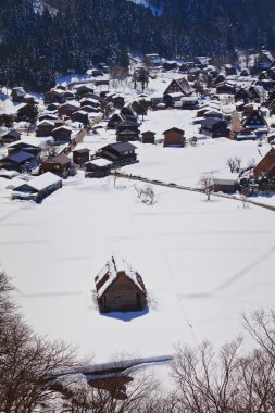 shirakawago yılında ogimachi Köyü'nde shiroyama bakış açısından görüntüleme
