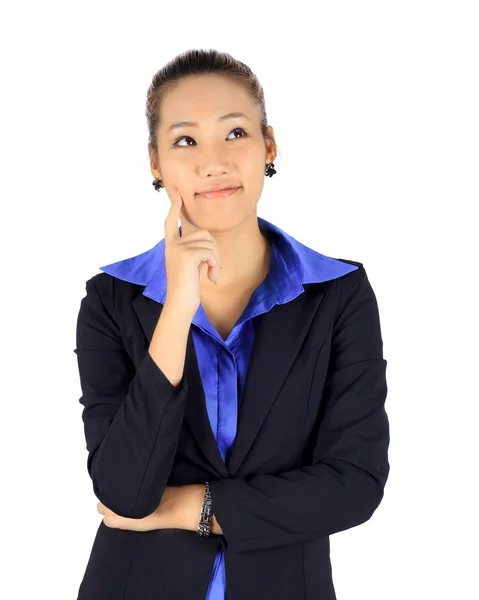 Isolated young asain business woman on white — Stock Photo, Image