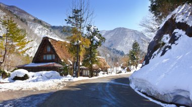yol shirakawago shiroyama bakış açısı