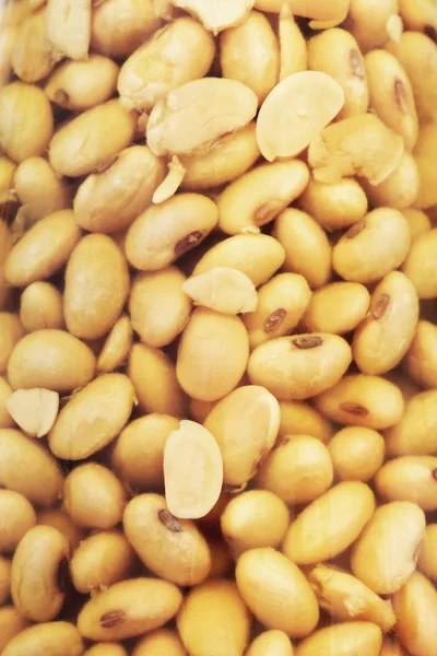 Salted soy bean in a glass bottle — Stock Photo, Image