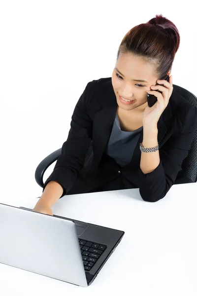 Young Asian Business Woman on White — Stock Photo, Image