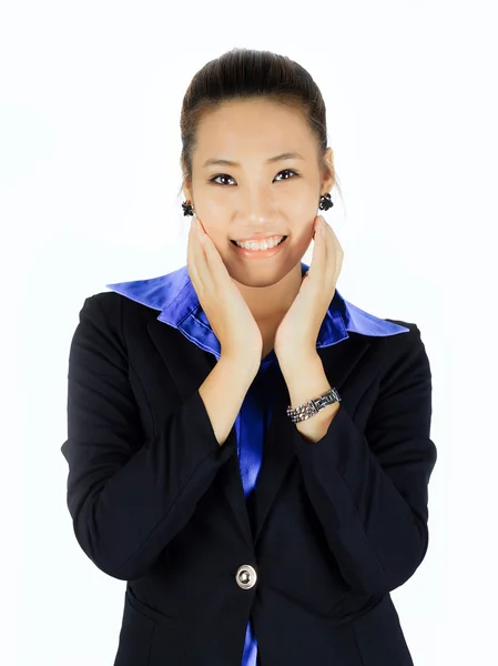 Isolated young Asian business woman — Stock Photo, Image